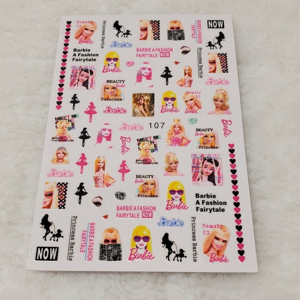 💖10 FOR 20💖New y2k barbie nail decals sheet